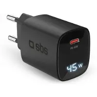 SBS Wall Charger 1xusb-c 45w Lcd Black