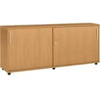 Schäfer Shop aanbouwkast met schuifdeuren, van hout, 2 legborden, B 1600 mm x D 421 x H 750 mm, beukenhout.