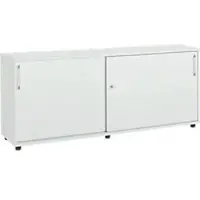 Schäfer Shop aanbouwkast met schuifdeuren, van hout, 2 legborden, B 1600 mm x D 421 x H 750 mm, lichtgrijs