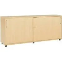 Schäfer Shop aanbouwkast met schuifdeuren, van hout, 2 legborden, B 1600 mm x D 421 x H 750 mm, ahorn
