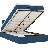 vidaXL Ottoman bed met matras 120x190 cm stof blauw