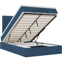 vidaXL Ottoman bed met matras 120x190 cm stof blauw