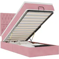 vidaXL Ottoman bed met matrassen 80x200cm fluweel roze