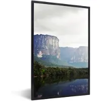 MuchoWow Foto in lijst - Jungle en het berglandschap van het Nationaal park Canaima in Venezuela fotolijst zwart 40x60 cm - Poster in lijst (Wanddecoratie woonkamer / slaapkamer)