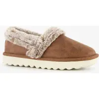 SKECHERS Cozy Up gevoerde dames pantoffels cognac maat 41