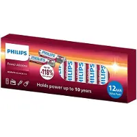 Philips Power AAA / MN2400 / LR03 Alkaline Batterij (12 stuks, 1000 mAh)