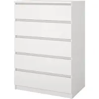 Ebuy24 Naia kommode 5 lades wit.
