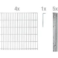 Alberts dubbele piketomheining als 12-delige complete omheiningsset, thermisch verzinkt Hoogte 103 cm Lengte 10 m