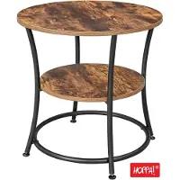 Hoppa! | Bijzettafel | Donkerbruin | Industrieel Ontwerp | 56 x 56 x 56 cm (B x D x H)
