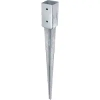 Alberts 211097 inslag-paalvoet | voor ronde of vierkante houten palen | thermisch verzinkt | 71 x 71 mm | totale lengte 750 mm | set van 3