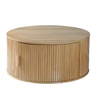 CALICOSY - Ronde salontafel met opbergruimte D75 cm - ERNEST