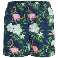 Jack & Jones Heren plus size zwemshort jpstmaui novelty gebloemde flamingo print