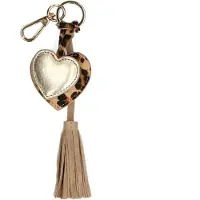 Manfield - Dames - Leopard sleutelhanger met hartjes - Maat 1