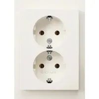 Berker K1 Contactdoos | Inbouw | 2-voudig | Randaarde | Polarwit - 66.021.51