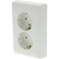 Gira System 55 Contactdoos | Inbouw | 2-voudig | Randaarde | Polarwit - 66.051.50