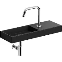 Clou Mini Wash Me 56cm zwart, Kaldur, MiniSuk en plug chroom
