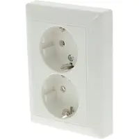 JUNG AS500 Contactdoos | Inbouw | 2-voudig | Randaarde | Polarwit - 66.003.50