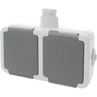 Peha Spatwaterdicht Contactdoos Opbouw 2V Horizont Randaarde Wartel M20