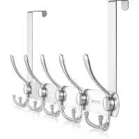 BOTC Deurkapstok RVS - Deurhanger - 15 haaks - Wandkapstok - Deurhaak - Deur kapstok hangend - Ophanghaak - Zilver