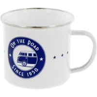 Brisa VW Collection - Volkswagen grote emaille koffie-thee-cappuccino-mok-Haferl mok voor Camping & Outdoor T1 Bulli Bus- motief (500 ml T1 Bulli Bus- motief/ kleurrijk)