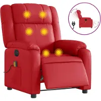 vidaXL Massagestoel verstelbaar elektrisch kunstleer rood