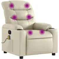 vidaXL Massagestoel van kunstleer in crèmekleur
