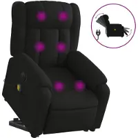 vidaXL Sta-op-massagestoel elektrisch verstelbaar stof zwart