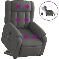 vidaXL Sta-op-massagestoel elektrisch verstelbaar stof donkergrijs