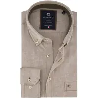 Giordano Brando Regular Fit Flanellen Overhemd bruin, Effen