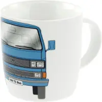 Brisa VW Collection - Volkswagen grote keramische koffie-thee-cappuccino-kop-mok-havermout-mok voor keuken in VW T3 design (370 ml/blijven rijden/blauw)