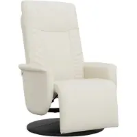 vidaXL Fauteuil verstelbaar met voetensteun kunstleer crèmekleurig
