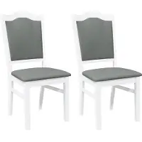 vidaXL Eetkamerstoelen met kussens 2 stuks wit massief hout rubber