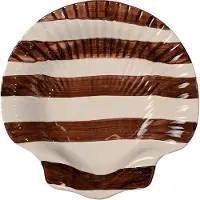 By On Armona Stripe bord 23,5x23,5 cm Donkerbruin-wit