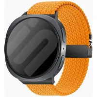 Strap-it Gevlochten nylon bandje met parachute sluiting - geschikt voor Samsung Galaxy Watch 8 - 40mm / Galaxy Watch 8 - 44mm / Galaxy Watch 8 Classic (oranje)
