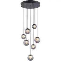 Paul Neuhaus 7-lichts hanglamp Pure Popup mystic grey