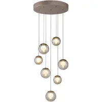 Paul Neuhaus 7-lichts hanglamp Pure Popup bronce