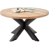 Massivart Stolkom Salontafel Ace rond, tafel in massief mango