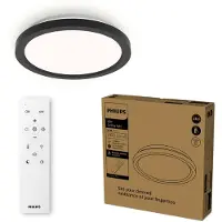 Philips Plafondlamp met Afstandsbediening | Ø 30 cm | Rond | 2200-6500K | IP20 | Zwart | 24W
