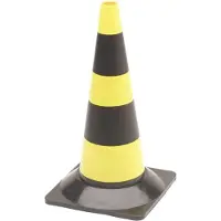 Perel Geel/zwarte verkeerskegel 50cm