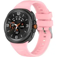 Strap-it Siliconen 'Diamond' bandje met gespsluiting - geschikt voor Samsung Galaxy Watch 8 - 40mm / Galaxy Watch 8 - 44mm / Galaxy Watch 8 Classic (roze)