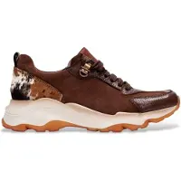 Hispanitas Dames Bruine Nepal Leren Sneakers (41), Leer, 3 tot 5 cm, Veters, Casual ZHI254404
