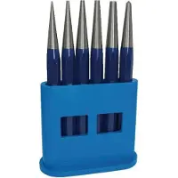 Promat /Tecwerk Set doorslagen | 6 delig 1-2-3-4-5 + centerpunt D. 4 mm | kunststof houder - 4000812365