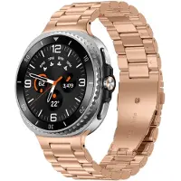 Strap-it Stalen schakel band - RVS bandje met vlindersluiting geschikt voor Samsung Galaxy Watch 8 - 40mm / Galaxy Watch 8 - 44mm / Galaxy Watch 8 Classic (rosé goud / rose gold)