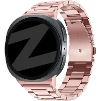 Bandz Stalen schakel band 'Classic' - Hoogwaardig RVS bandje geschikt voor Samsung Galaxy Watch 9 (40/44mm) / Watch 8 (40/44mm) / 8 Classic (46mm) - inclusief inkortset (roze)