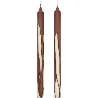 Ferm Living Dryp stearinekaars 2-pack Dark Chocolate
