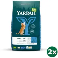 Yarrah cat biologische brokken vis (msc) zonder toegevoegde suikers kattenvoer 2x 2,4 kg