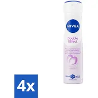 Nivea 4 x Deodorant Spray Double Effect 150 ml - Deodorant Spray - 24 Uur Bescherming - Anti-transpirant - Okselverzorging - Avocado-extract
