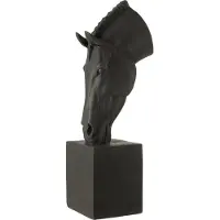 J-Line decoratie Paard Op Voet Magnesiumoxide - zwart - large