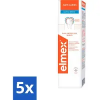 Elmex 5 x Tandpasta Anti-Cariës Gentle White 75 ml - Anti Cariës - Whitening - Tandpasta - Gaatjes - Remineralisatie