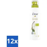 Dove 12 x Shower Foam Coconut Oil 200 ml - Douche Mousse - Kokosolie Douche - Huid Verzorging - Scheer Mousse - Huid Hydraatatie